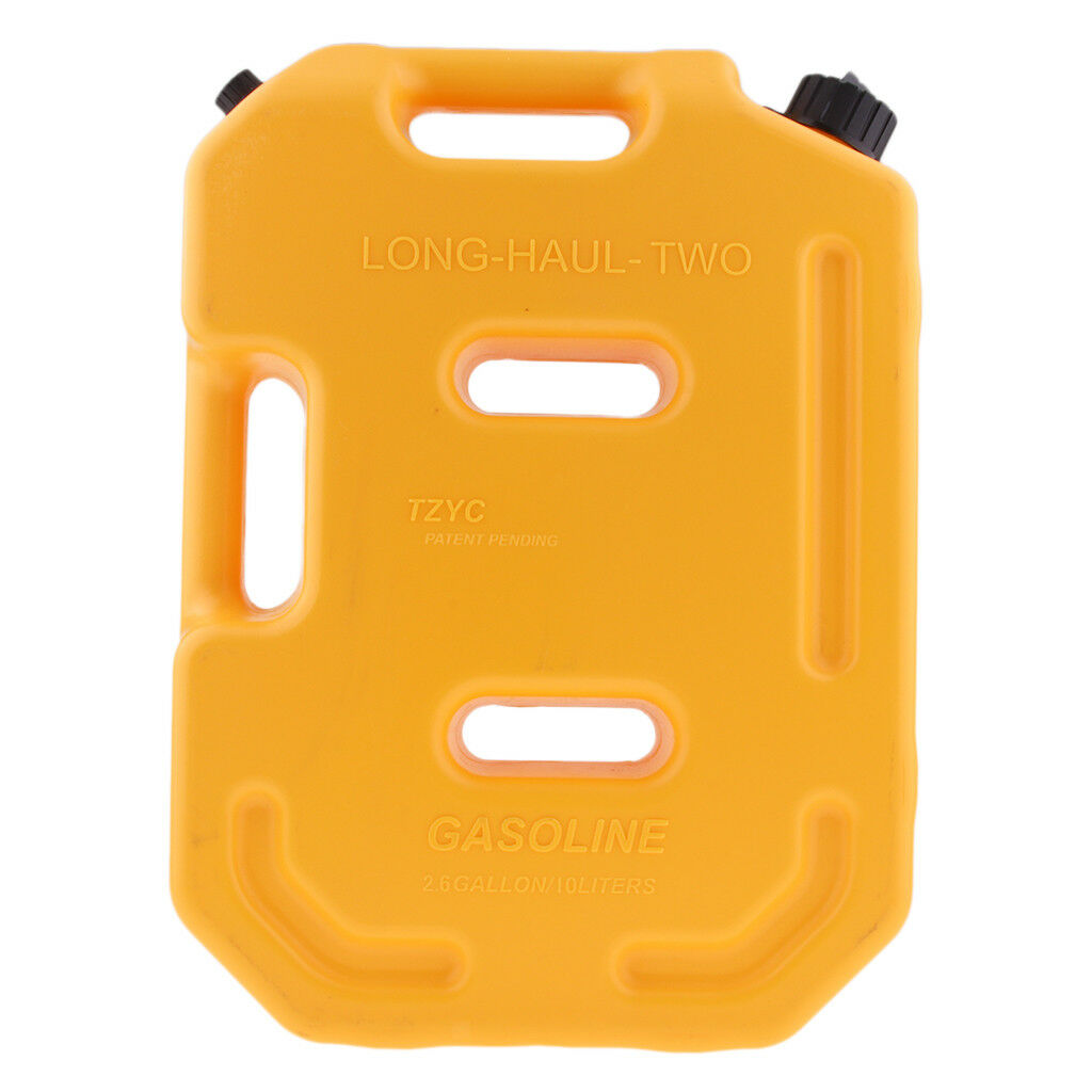 10L Yellow Portable Jerry Can Gas Plastic Fuel Tank Petrol ATV UTV Motorbike