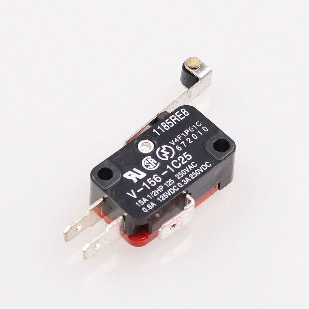 10Pcs V-156-1C25 Micro Limit Switch Long Hinge Roller Momentary SPDT Snap Action