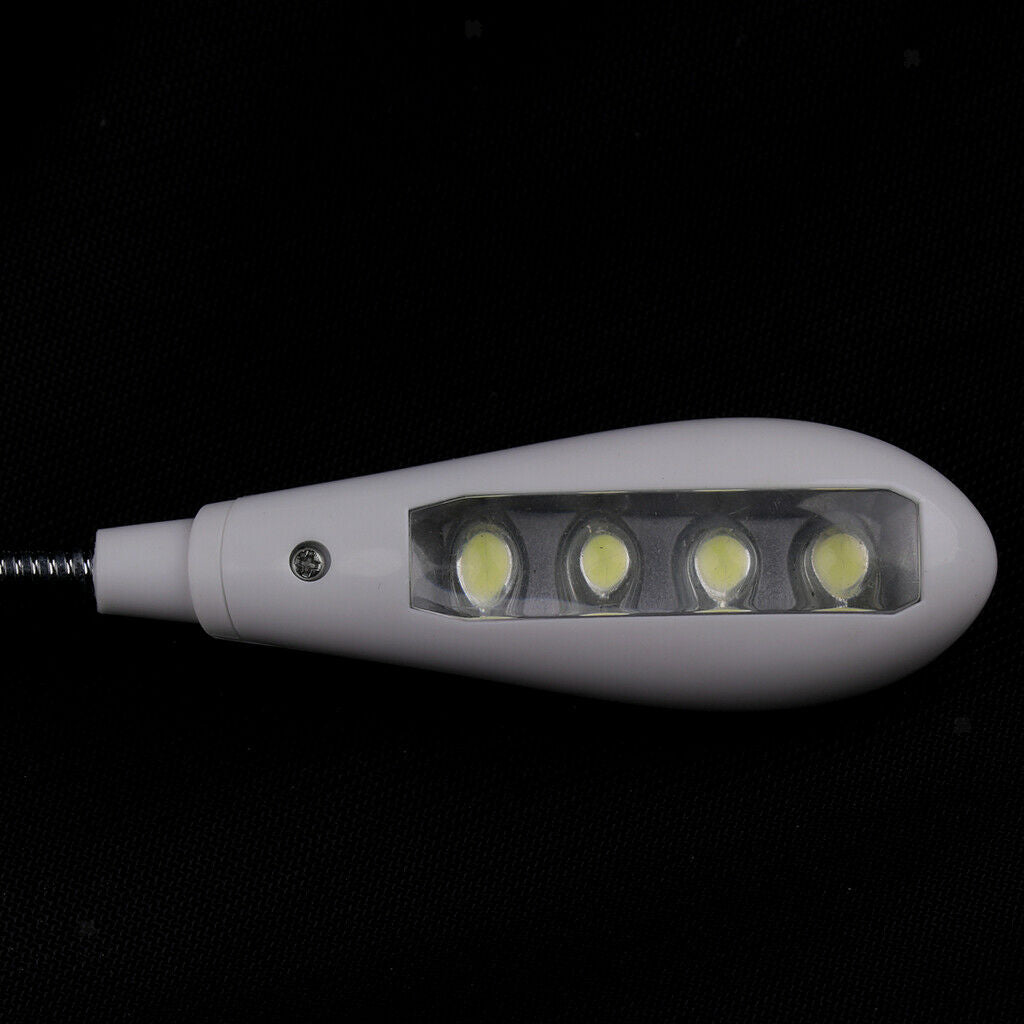 8 LED Music Stand Light Music Score Lamp Clip-on Reading Light White