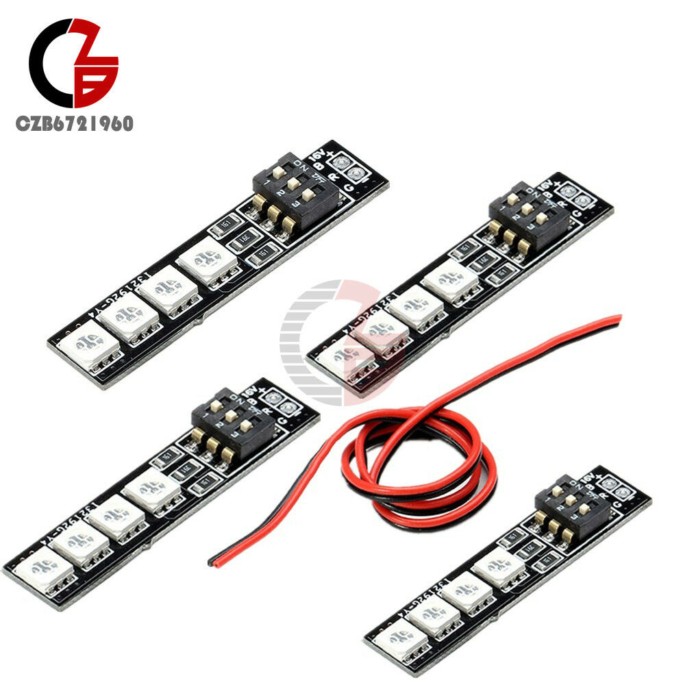 4PCS 16V RGB 5050 LED Lamp Panel 4S Lipo 7 Colors Switch For RC Drone FPV Racing