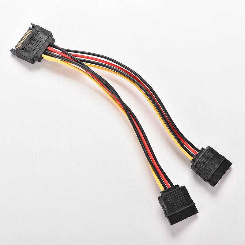 Popular 15 Pin SATA Male to SATA Female 1:2 Y Splitter Power Cabl.l8