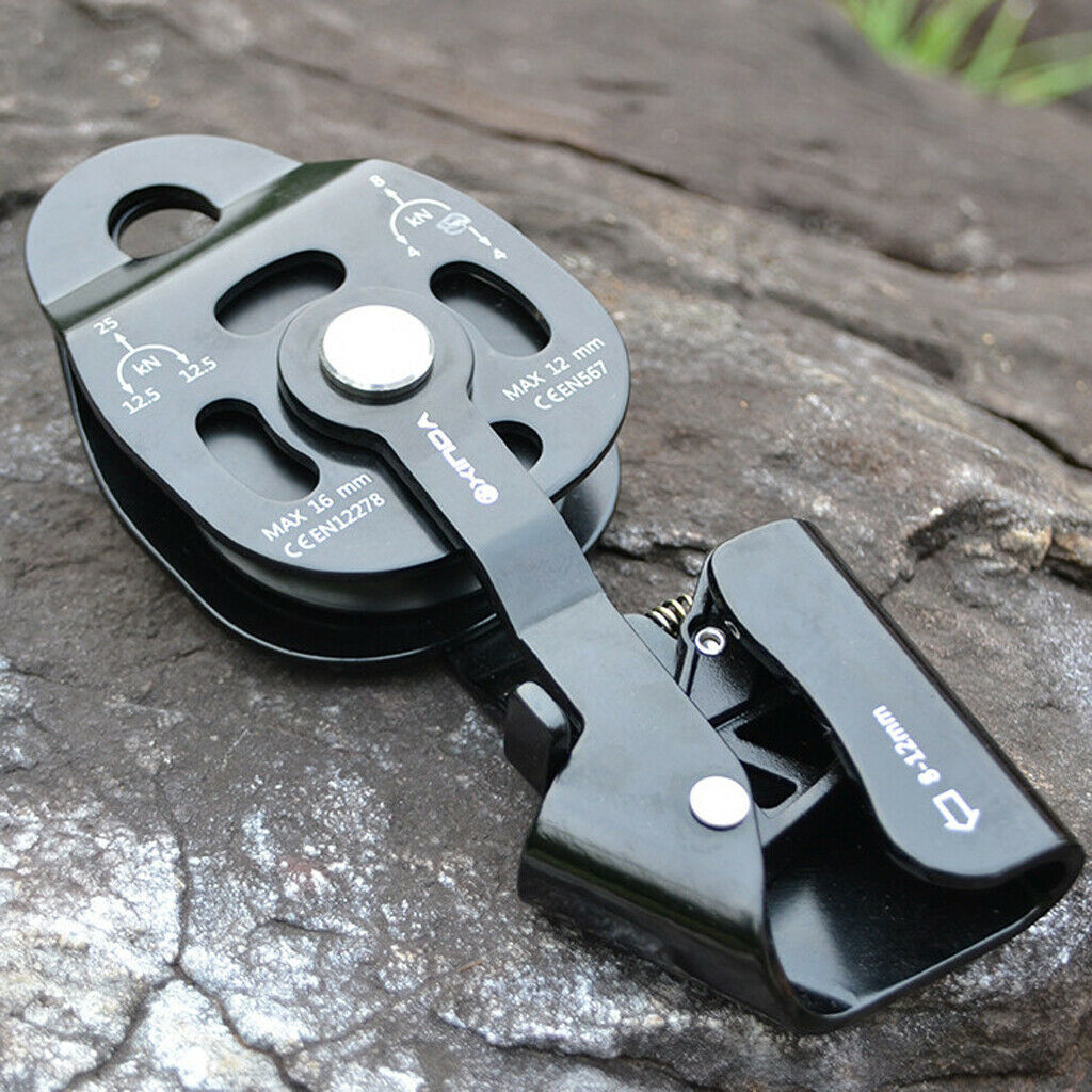 Climbing Device Ascender Equipment Pulley 19 X 7.3 Cm Black