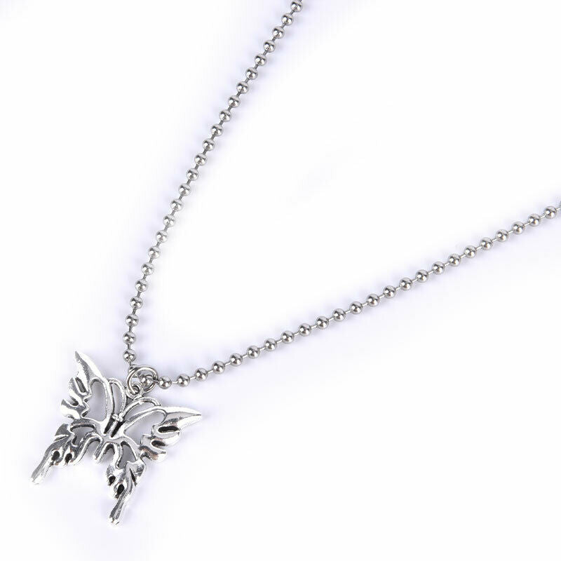 Sexy Butterfly Pendant Necklace Stainless Steel Goth Fashion Jewelry Necklac Rf