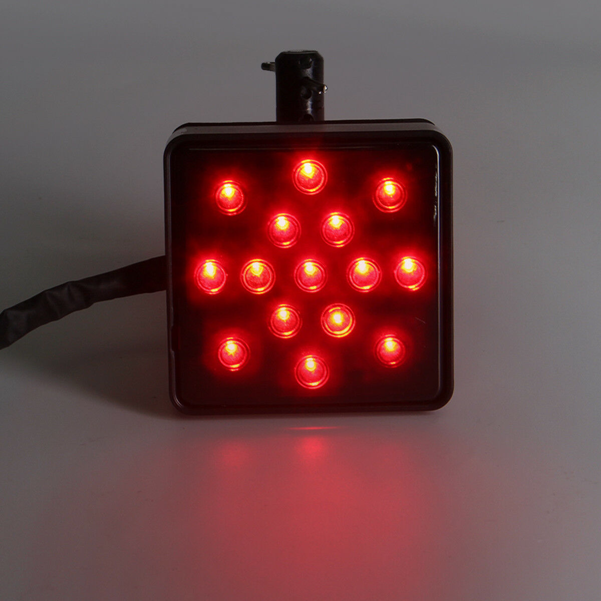 1x Red Lens 2'' Trailer Truck Hitch Towing Receiver Cover 15LED Tail Brake Light