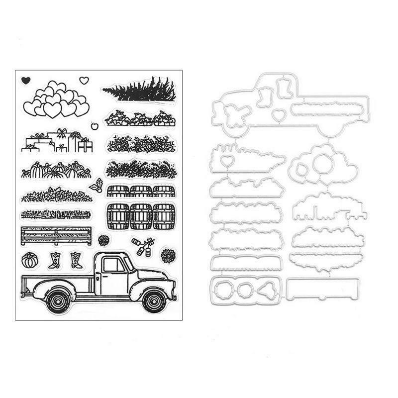 Farm Harvest Goods Metal Cutting Dies And Clear Stamp Set For DIY Scrapbooking