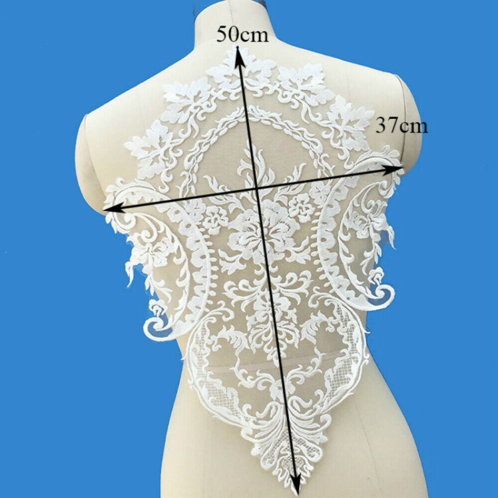 Large Applique Lace Flower Embroidery Patch Motif Trimming Wedding Dress DIY