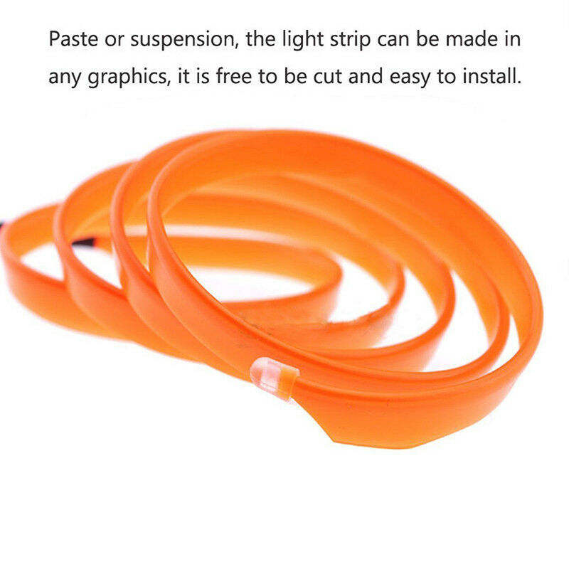 2M 12V Car Vehicle Ambient Interior Orange Cold Light Strip Atmosphere Ne.l8