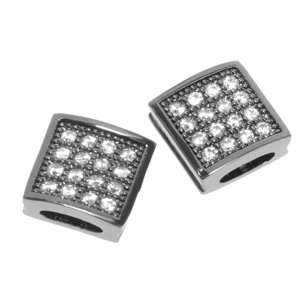Bead Micro Square Copper Zircon Pave DIY Beaded Bracelet Jewelry Accessory