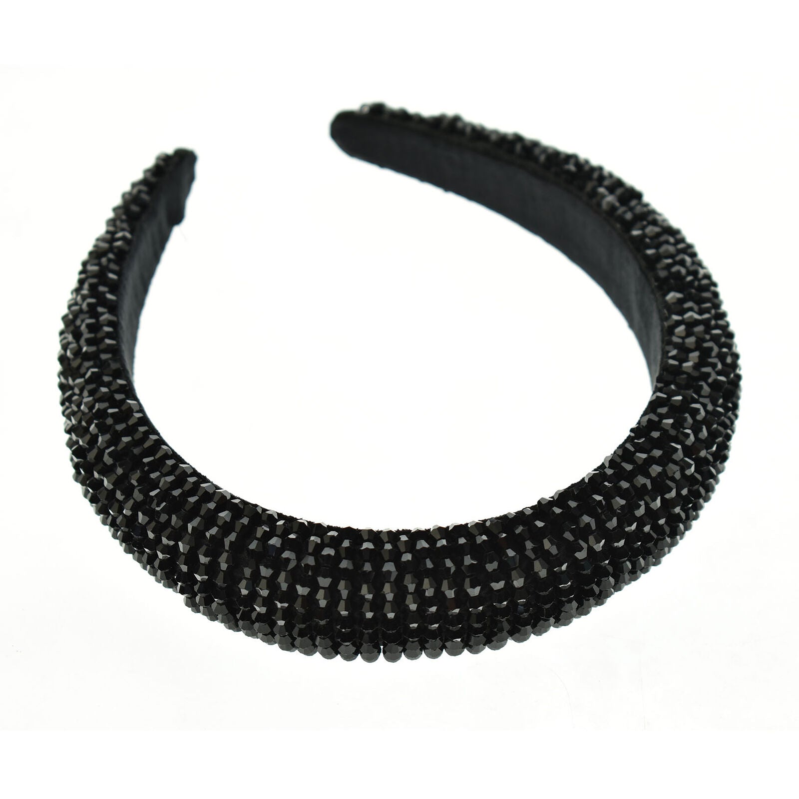 Women Rhinestone Headband Bling Padded Baroque Crystal Fashion Hair Band Party