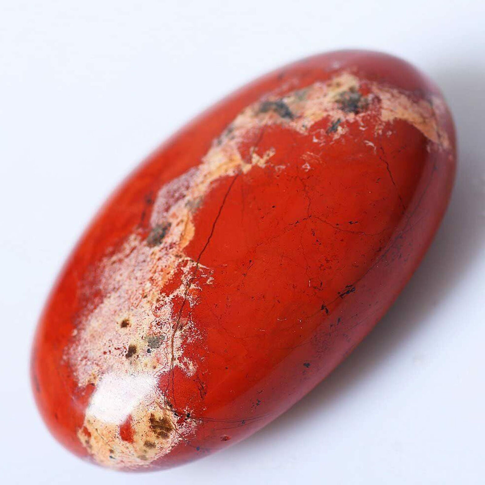 Natural Red Jasper Palm Rock Stone Crystal Healing Reiki Polished Agate Decor