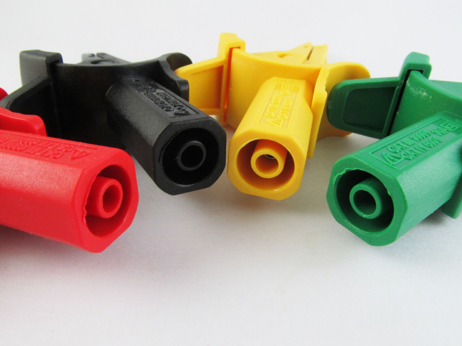 4 Colors Long Jaw Safety Alligator Clip to 4mm Banana Jack Insulated Test Adapte