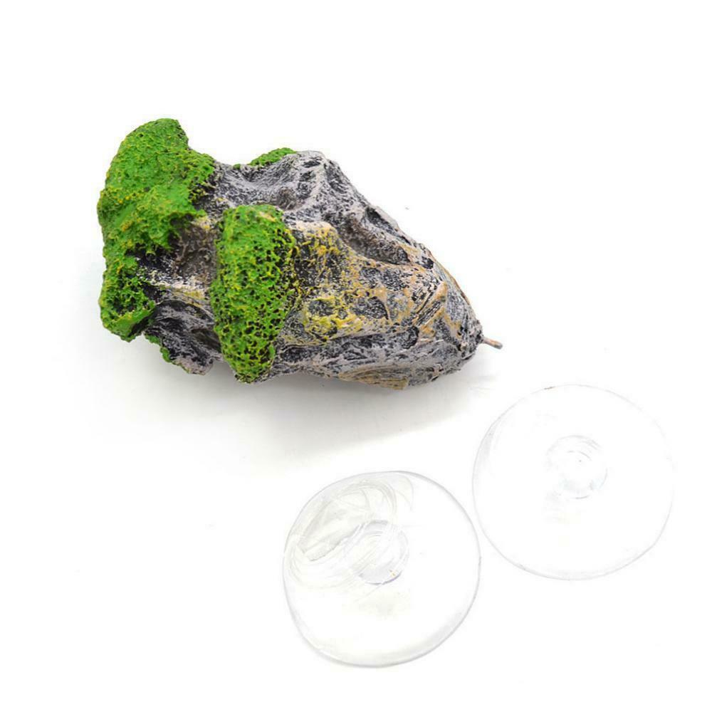 2 x Aquarium Decorated with Suspended Rock with Suction Cup - Floating Moss
