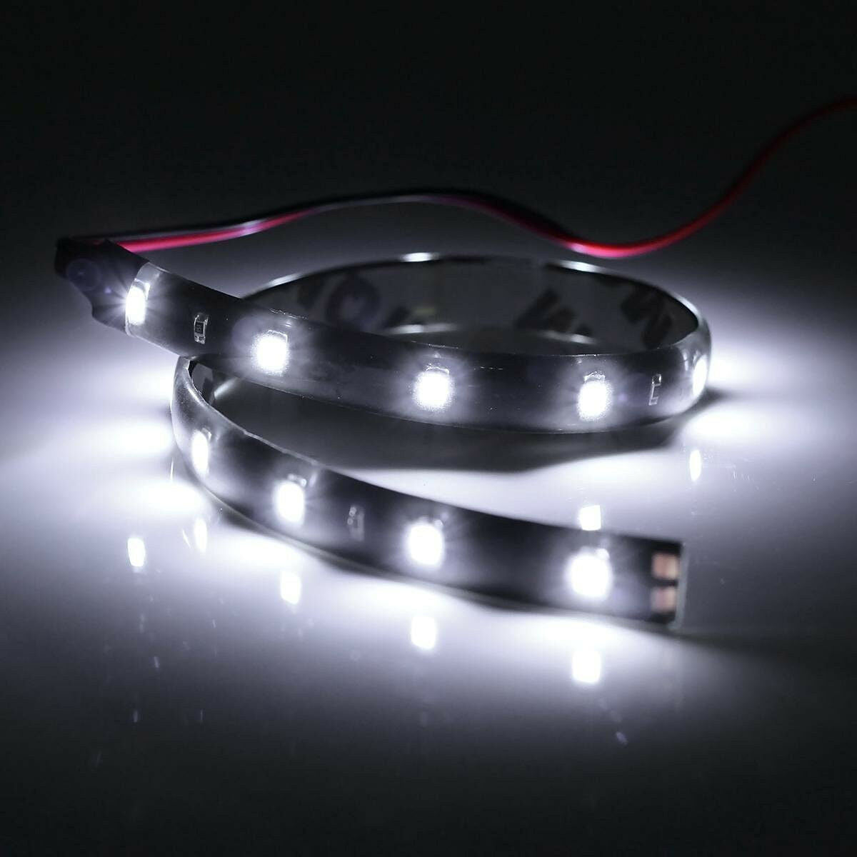 8pc  White Super Bright 15 LED 30CM Autos Grill Flexible Waterproof Light Strips