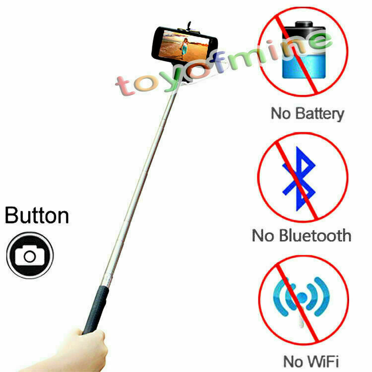 Camera Phone Extendable Handheld Self-Timer Monopod Self Protrait Holder Black