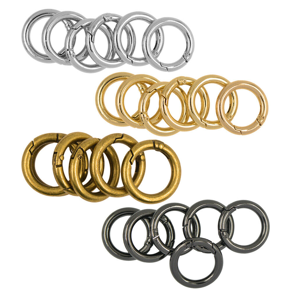 24pcs 25mm O Round Carabiner Snap Hook Clip Keychain Buckle