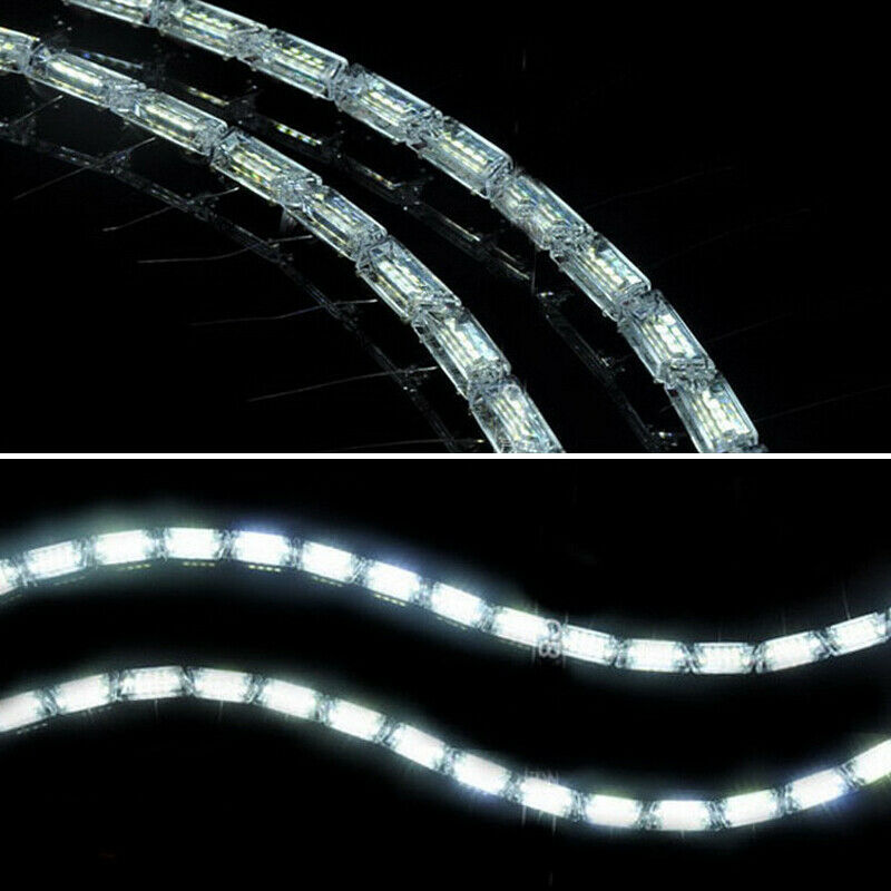 2PCS LED Headlight Daytime Running Flow Turn Signal 12V Two-way Angel Eyes Strip