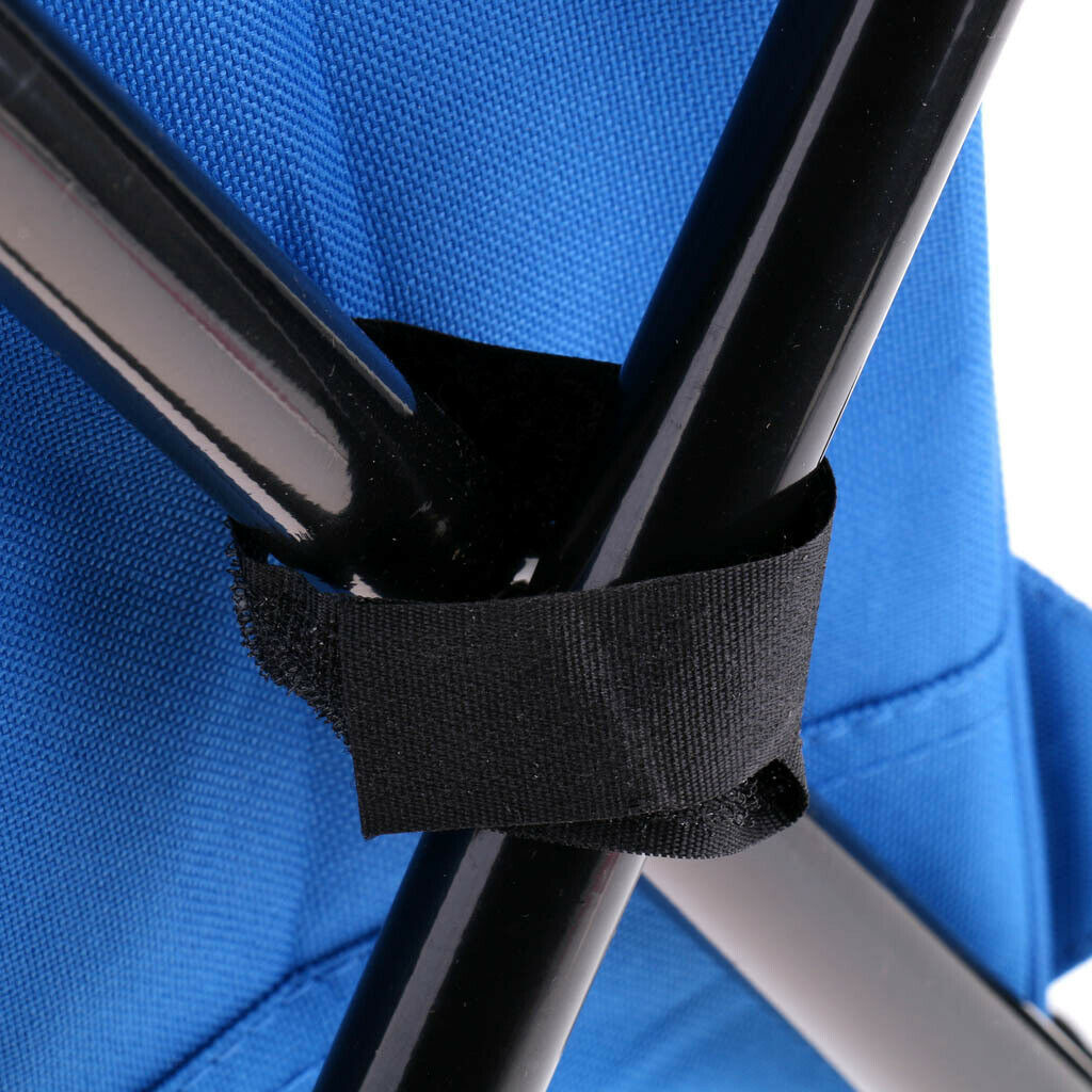 Foldable Backpack Chair Portable Camping Stool with Cooler Bag blue