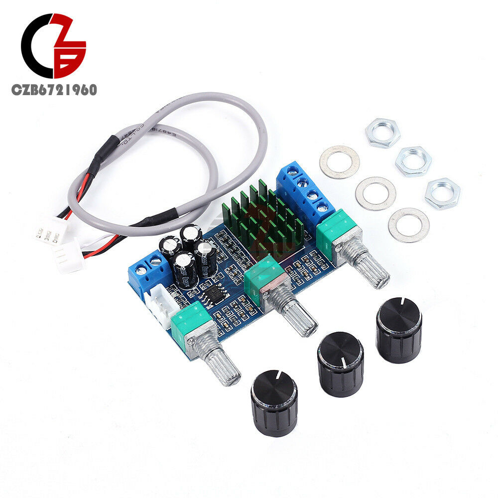 TPA3116D2 Dual Channel DC 12V 24V 80Wx2 Digital Treble Bass Pre Amplifier Board