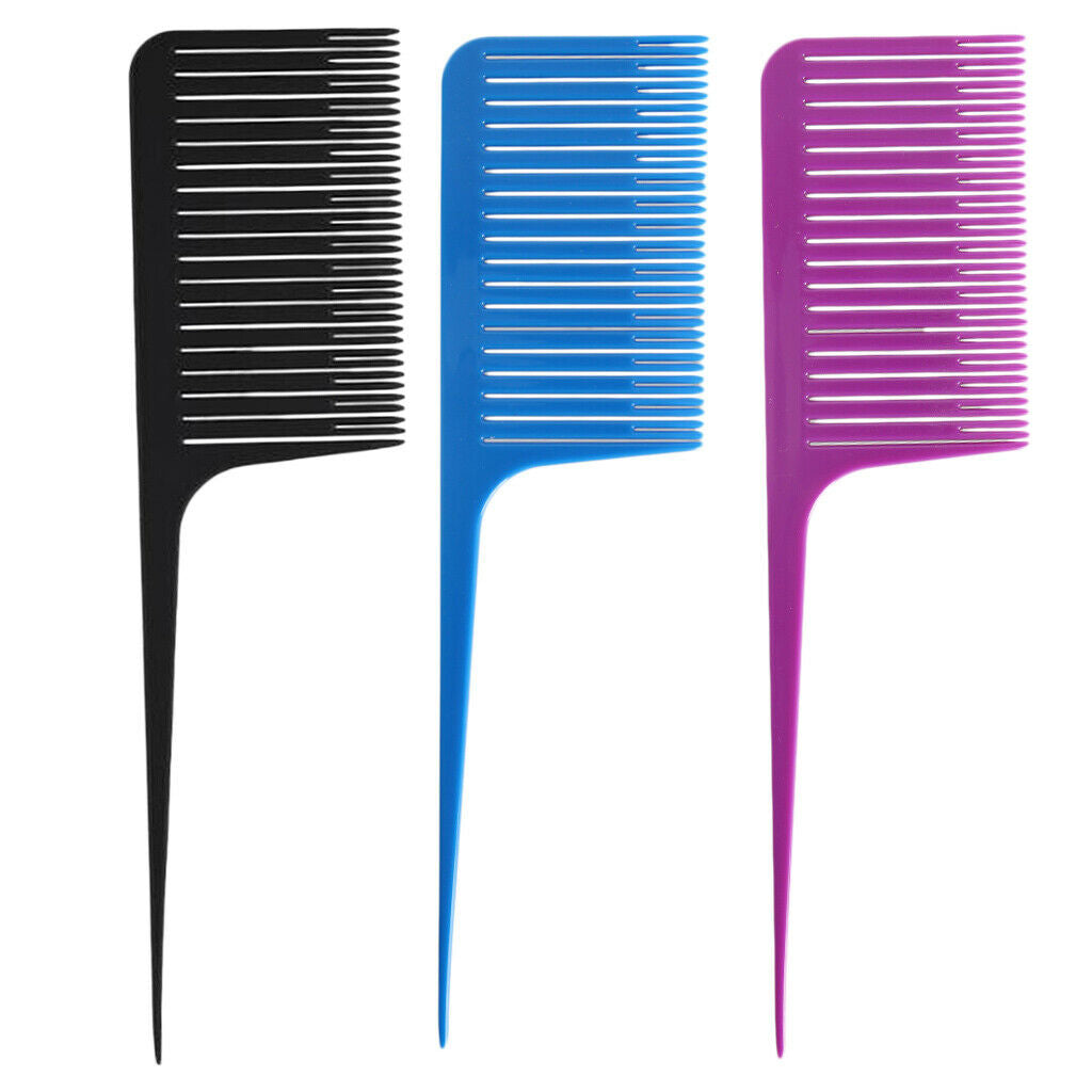 3Pcs Plastic Weaving Highlighting Foiling Hair Combs for Hair Coloring Combs