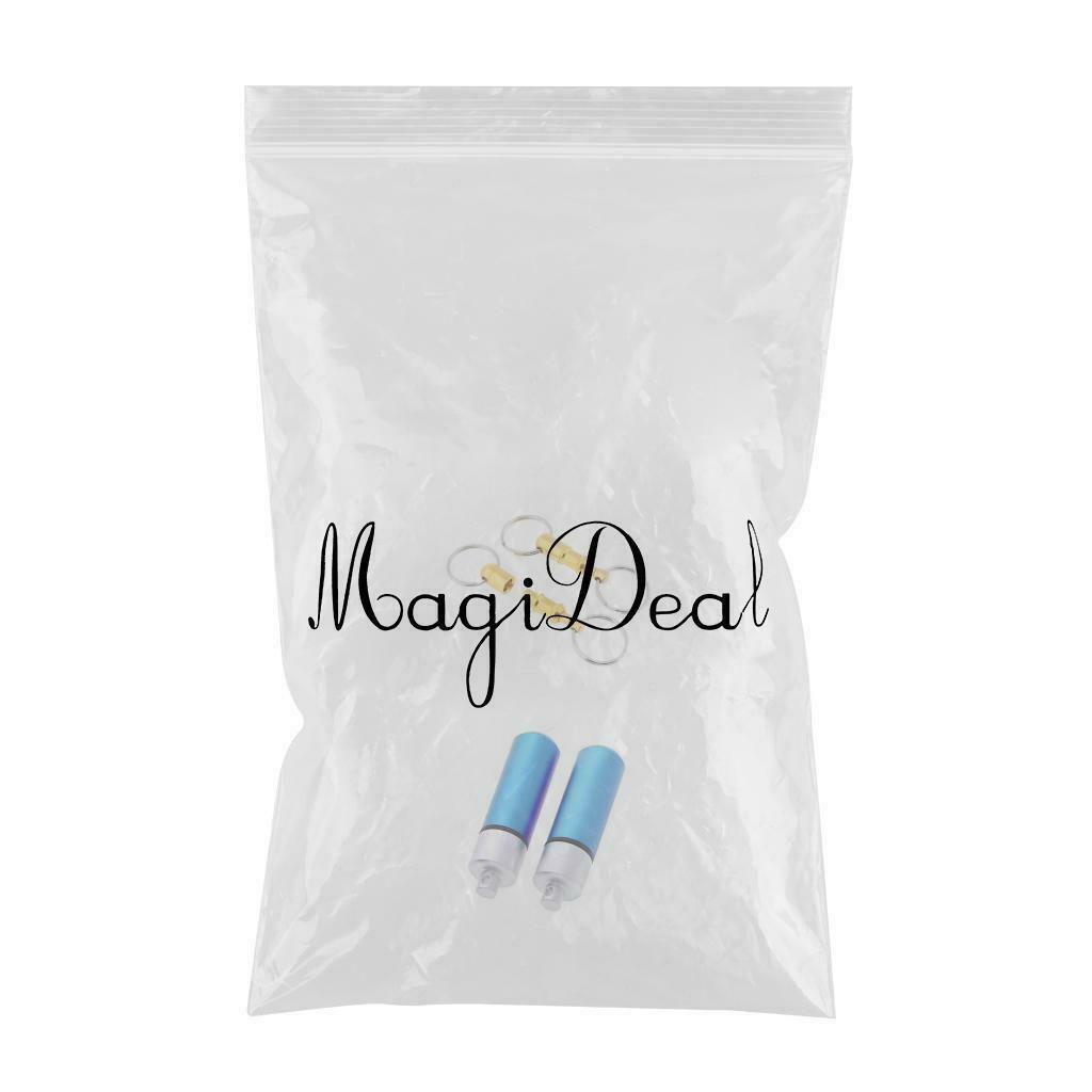 2x Mini Aluminum Keychain Blue & 2x Quick Release Keychain Yellow
