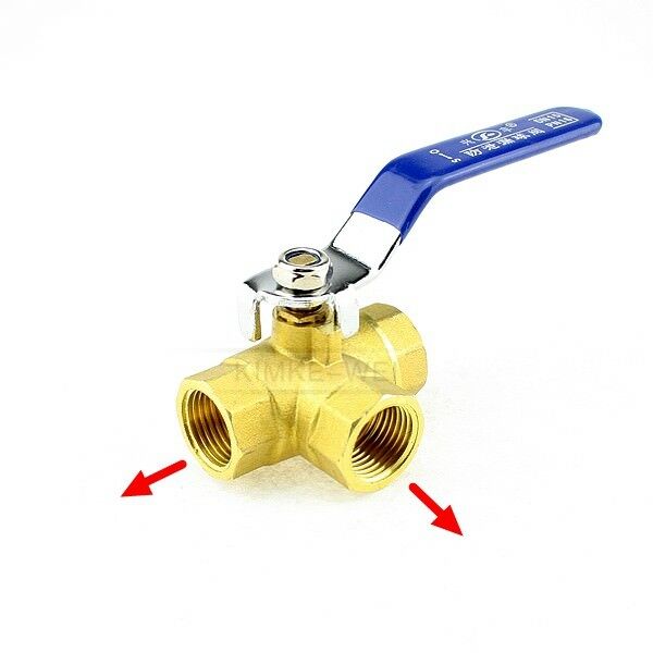 1/2" Brass 3 Way Ball Valve Full L-Port FemaleThread for Water, Oil, Gas New