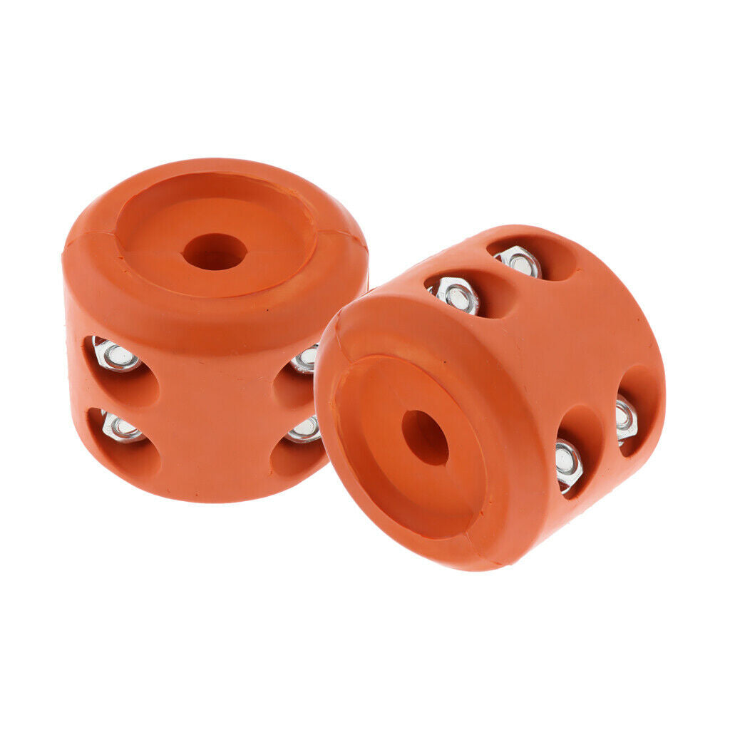 2xBike UTV Winch Cable Hook Stopper Rubber Cushion Stopper Line Saver Orange