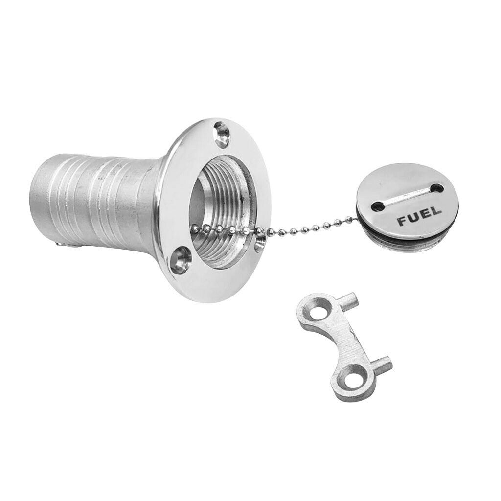 38mm Boat Gas Fuel Tank Deck Fill Filler Assembly - Marine Stainless Steel