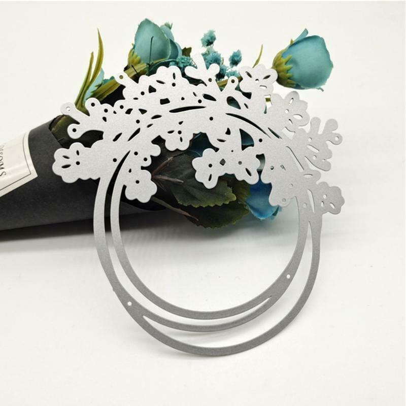 Flower Wreath Clear Stamps Carbon Steel Embossing Mould for Card Making