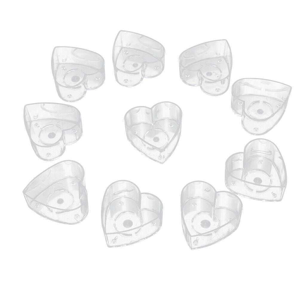 20 Pieces Transparent Heart Shape Tea Light Cups Candle Cups Table Decor