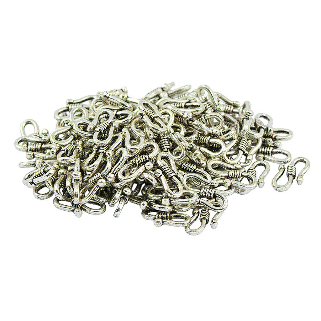 100x Necklace Pendant Connector Clasp Claw Charms S shape Hook Jewelry Craft