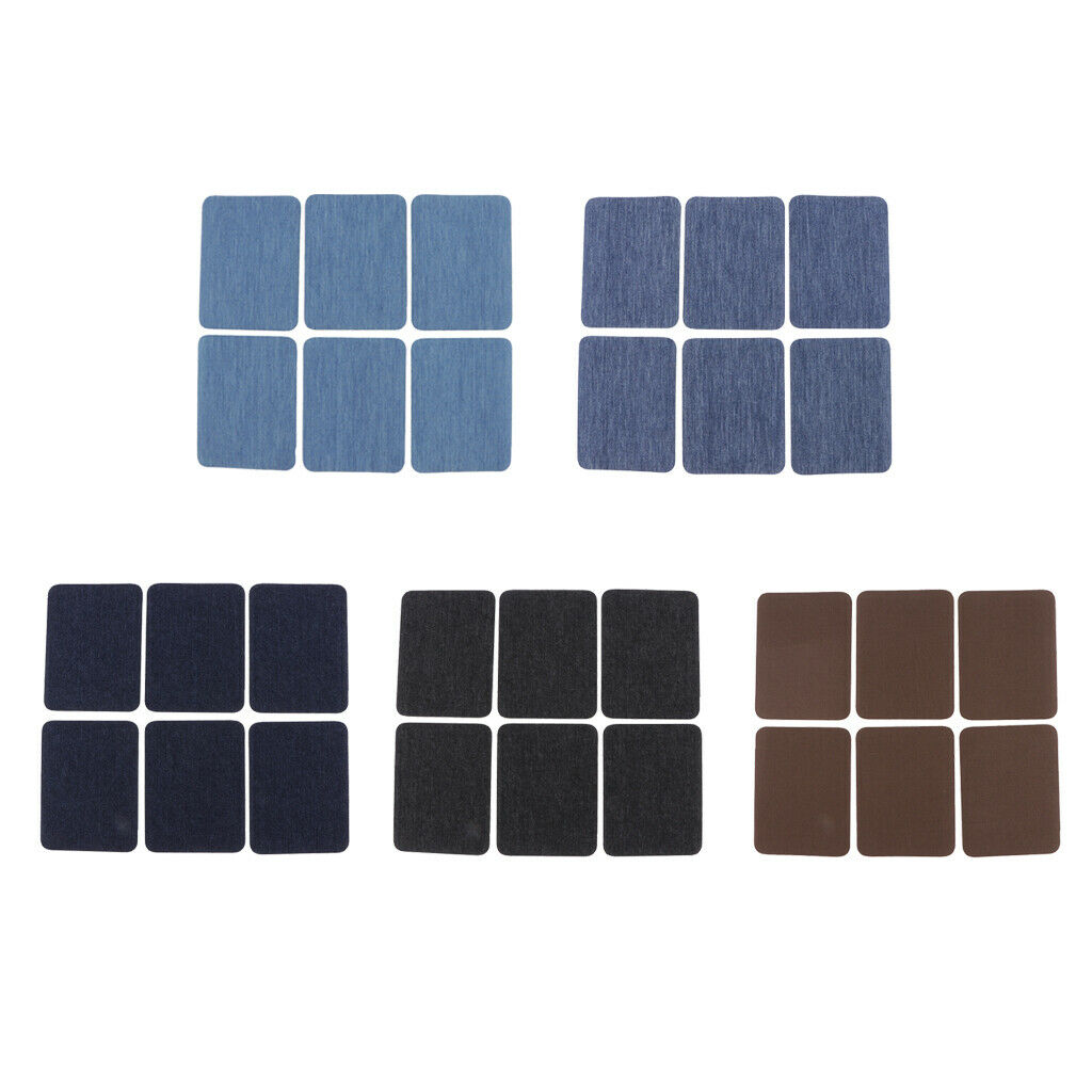 6x Iron On Cloth Denim Patches for Crafts Bag Pants Shirt Clothing Sewing
