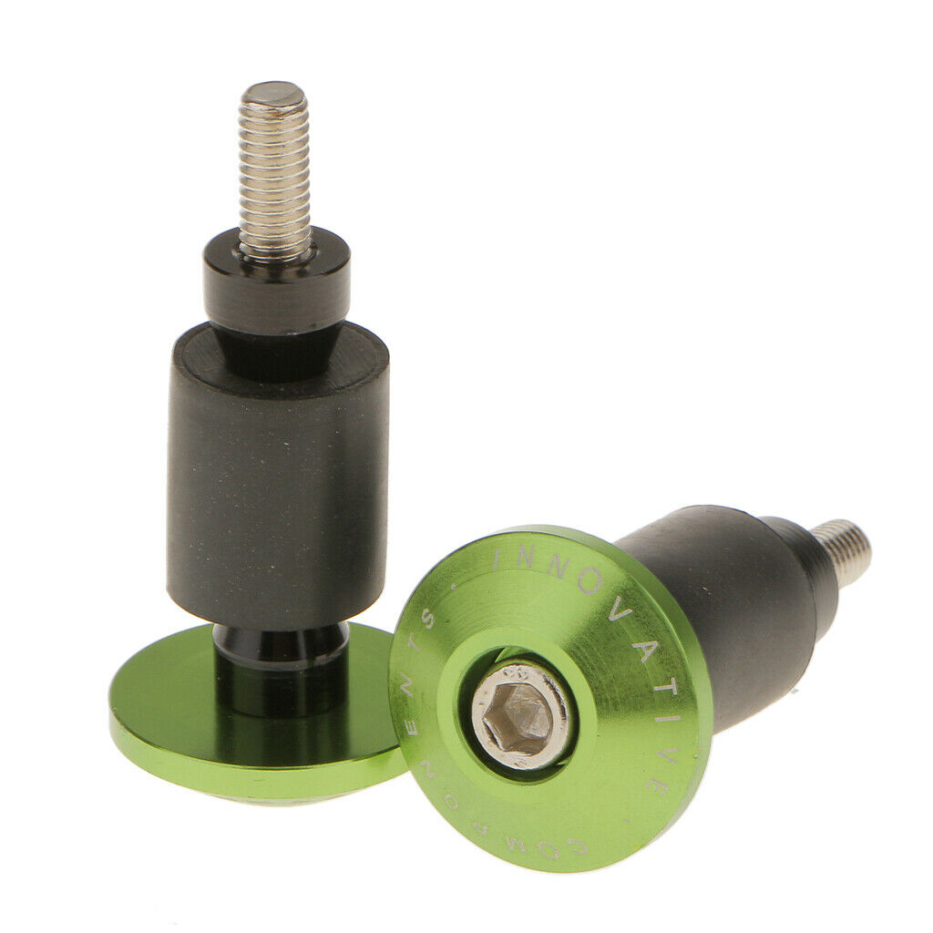 7/8" CNC Motorcycle Streetbike Handlebar Cap Hand Grips Bar Ends Plugs Green