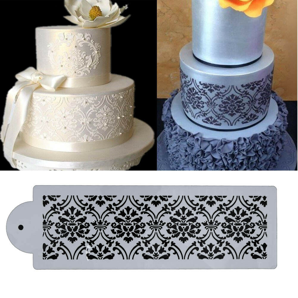 1pc Template Mold Baking Tool Lace Cake Cupcake Cookie Stencil Decor @