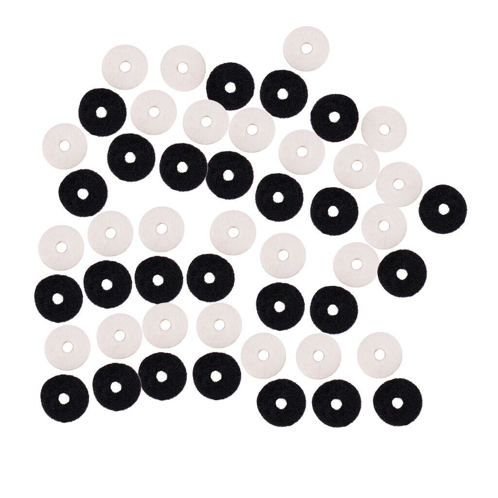 Pack/50pcs Felt Guitar Bass Strap Lock Washer Gaskets DIY Dia. 13mm/0.51inch