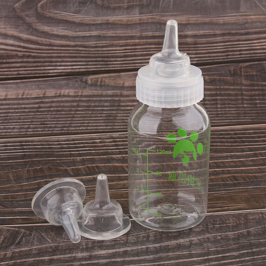 120ml Soft Dog Cat Silicone Gel Nipple Pacifier Pet Milk Bottle Feeding Tool