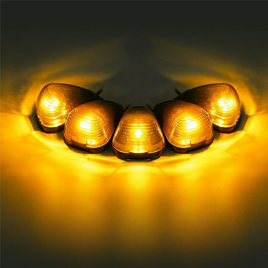 5x Smoke Cab Marker Clearance Cover + Free LED Bulb for Ford F250 F350 F450 F550