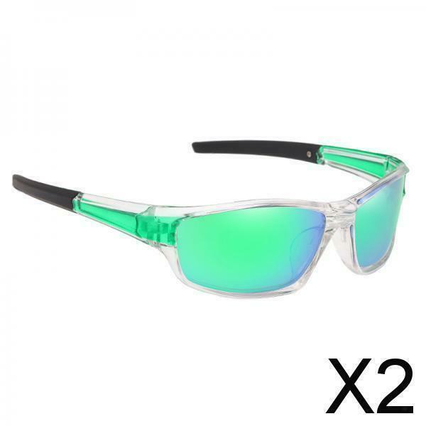 2X Cycling Polarized Goggles Bike Outdoor Sports Anti-UV Sunglasses Clear Green