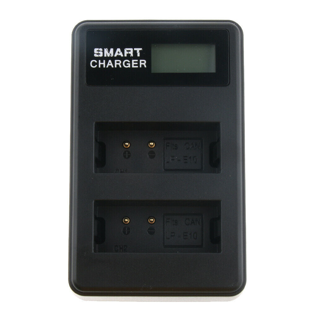 LP-E10 Replacement 2-Channel LCD Display USB Charger For n T6 T5 T3