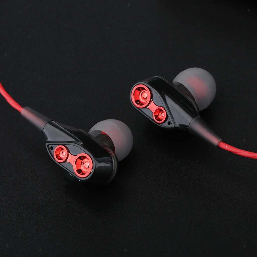 Dual Coil Wired Sports In-Ear Earphones Hands-Free Call Noise-isolating