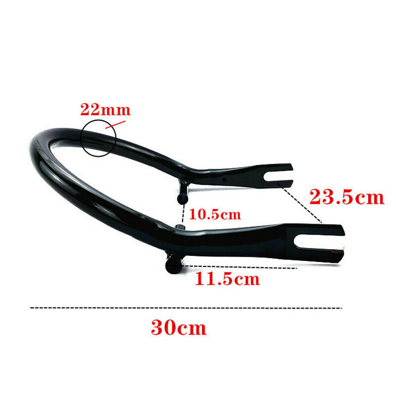Refit Black Pipe Motorcycle Rear Shelf Handrail Tail Armrest Fin Luggage Rack