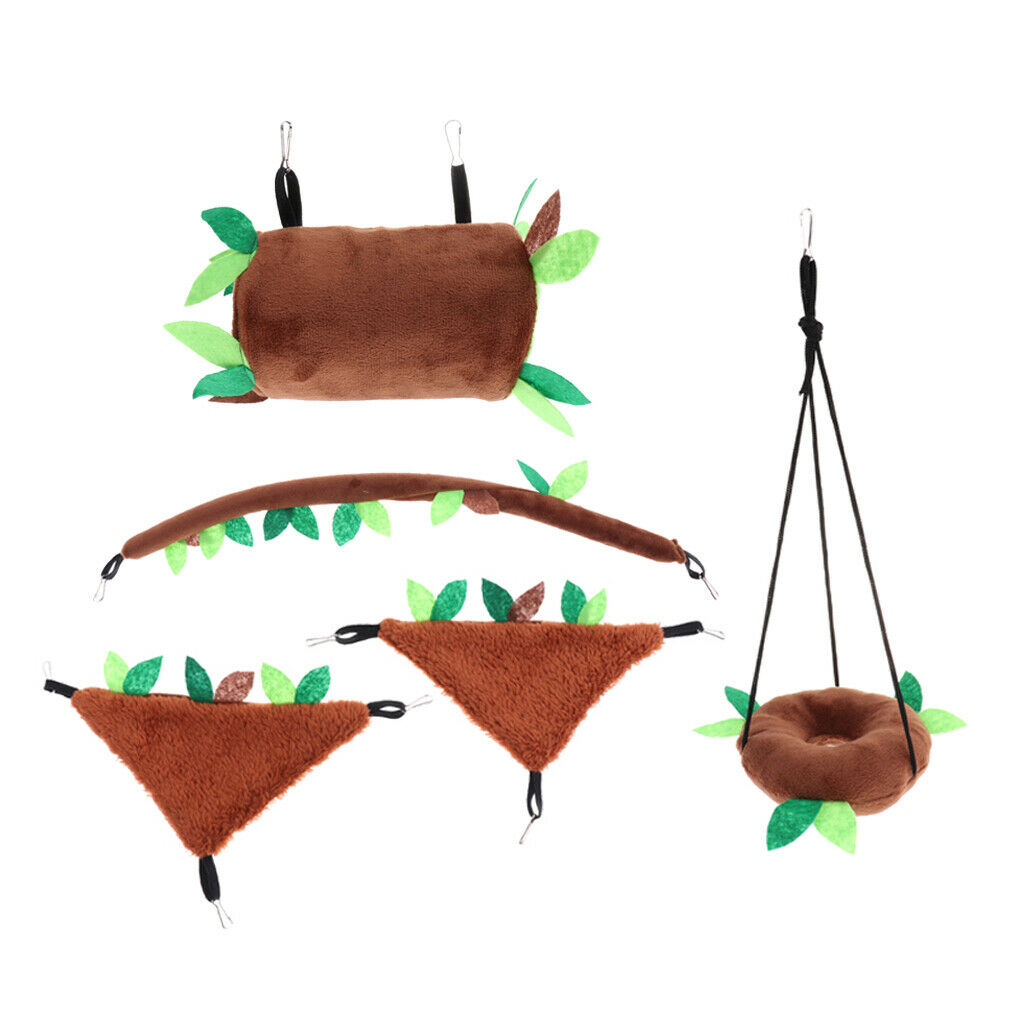 5 pcs Small Animals Hamster Bird Hammock Swing Tunnel Cage Hanging Toys