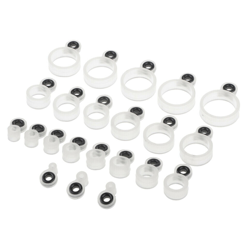 22pcs Silicone & Ceramic Fishing Rod Guides Repair Kit DIY Rod Tip Eye Rings