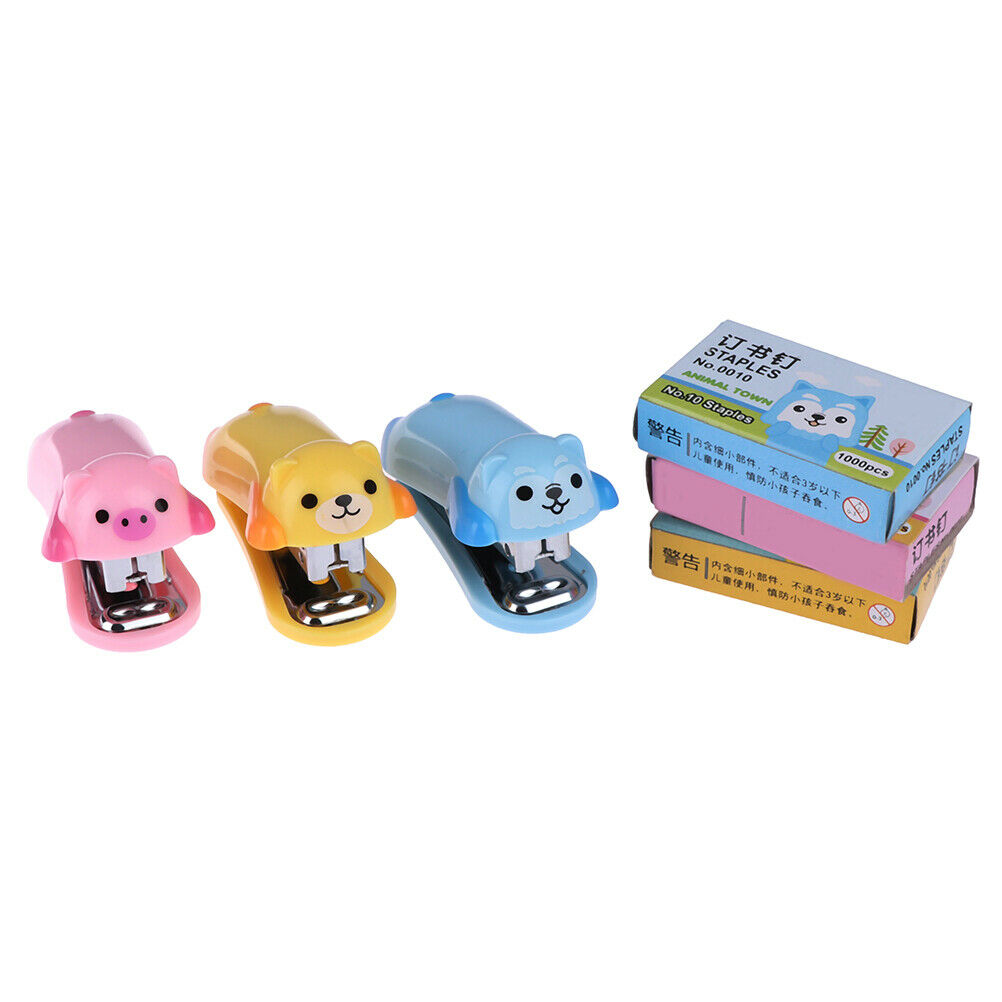 Mini animal stapler and booking nails paper binding school stationery sup.l8