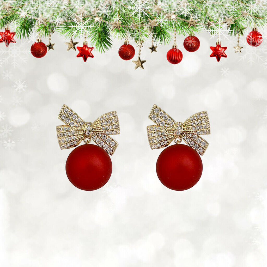 Crystal Bowknot Jewelry Stud Earring Wedding Decor Exquisite for Girls