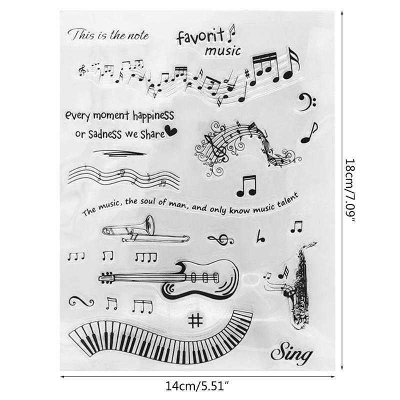 Music Notes Silicone Clear Seal Stamp DIY Scrapbook Embossing Photo Album Decor