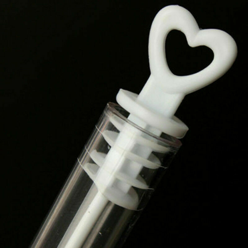 24 Clear Bubbles Heart Wand Wedding Party Favours Table Decor Kids Gifts