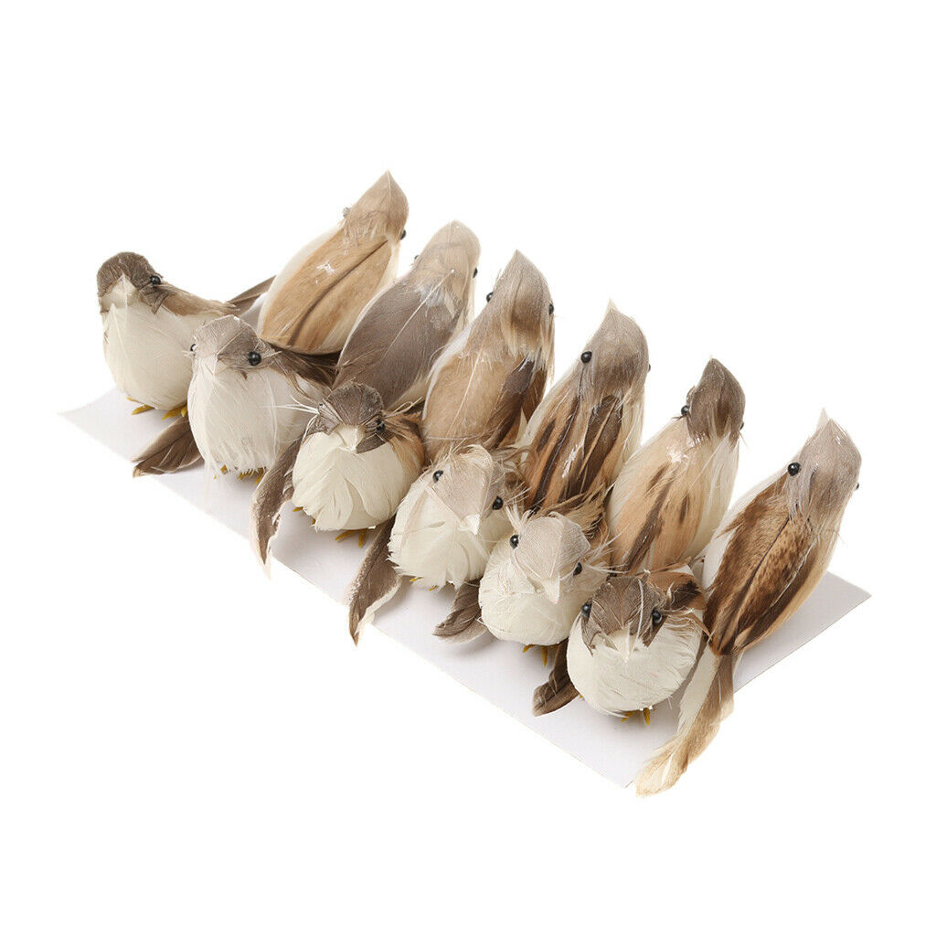 12pcs/set Realistic Birds Perched Woodland Doves Kids Gifts for Garden Patio