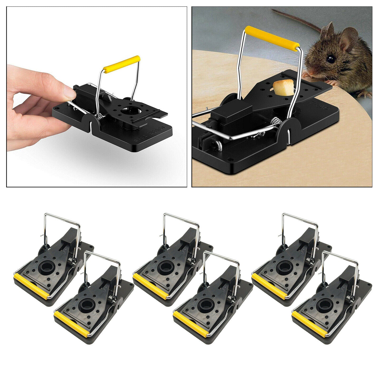 Set of 6 Mouse Traps Quick Instantly Reusable Mousetrap Catcher Pest Control