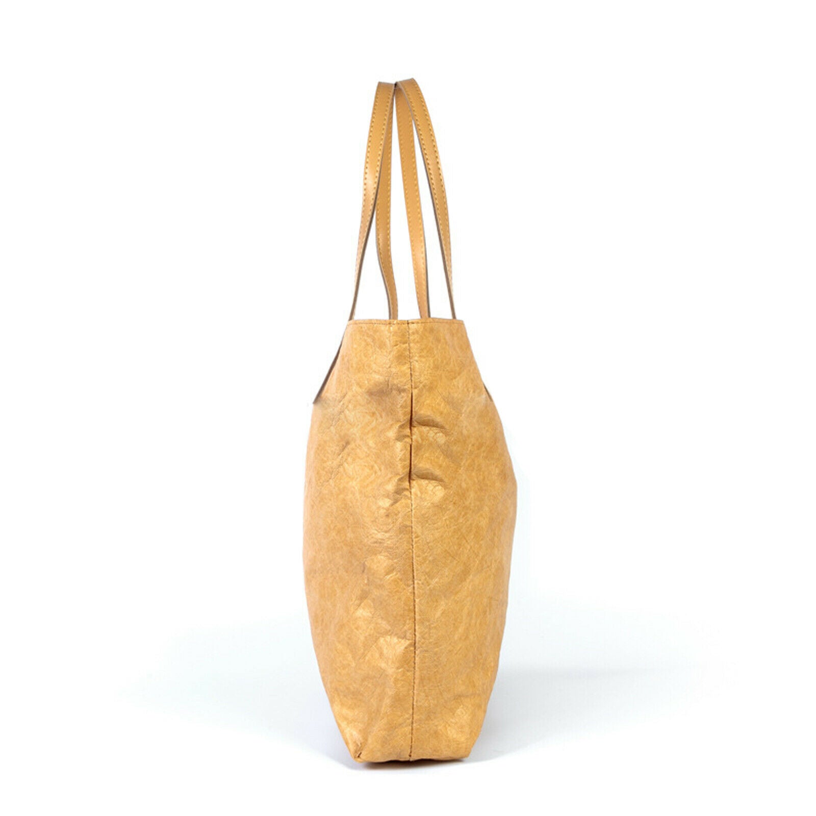 Women Retro Kraft Paper Big Capacity Tote Bag Waterproof Paper Shoulder Handbag
