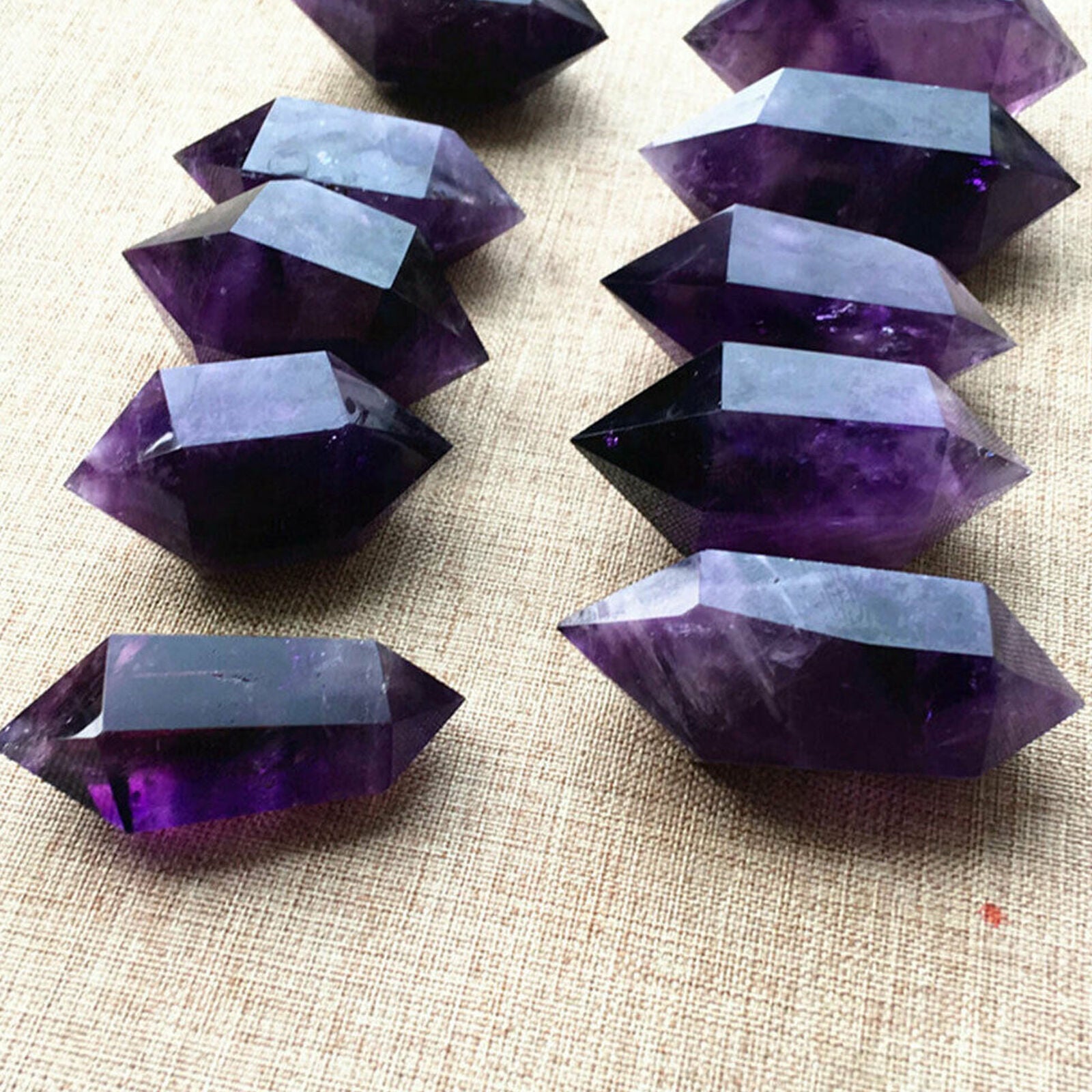 Purple Amethyst Quartz Crystal Point Wand Obelisk Healing DT Tower 4-5cm